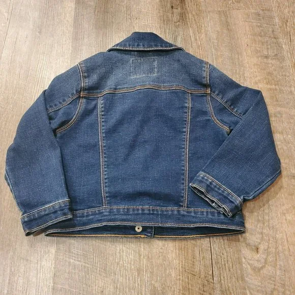 OLD NAVY 4T GIRLS JEAN JACKET BUTTON CLOSURE NEVER WORN NO TAGS BLUE - Picture 2 of 6